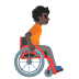 person in manual wheelchair facing right, dark skin tone